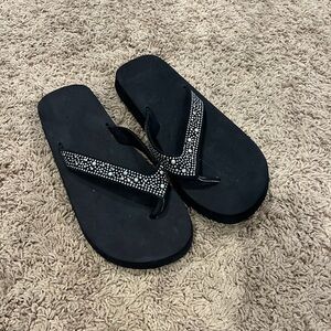 New rhinestone black foam sandals